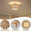 Plafonnier encastré en rotin fait à la main avec abat-jour en tissu, luminaire maison de campagne Boho pour couloir de chambre à coucher-107608709