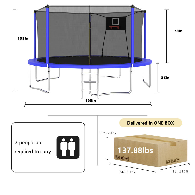 Filet de trampoline 14FT Sports Fitness, Bleu