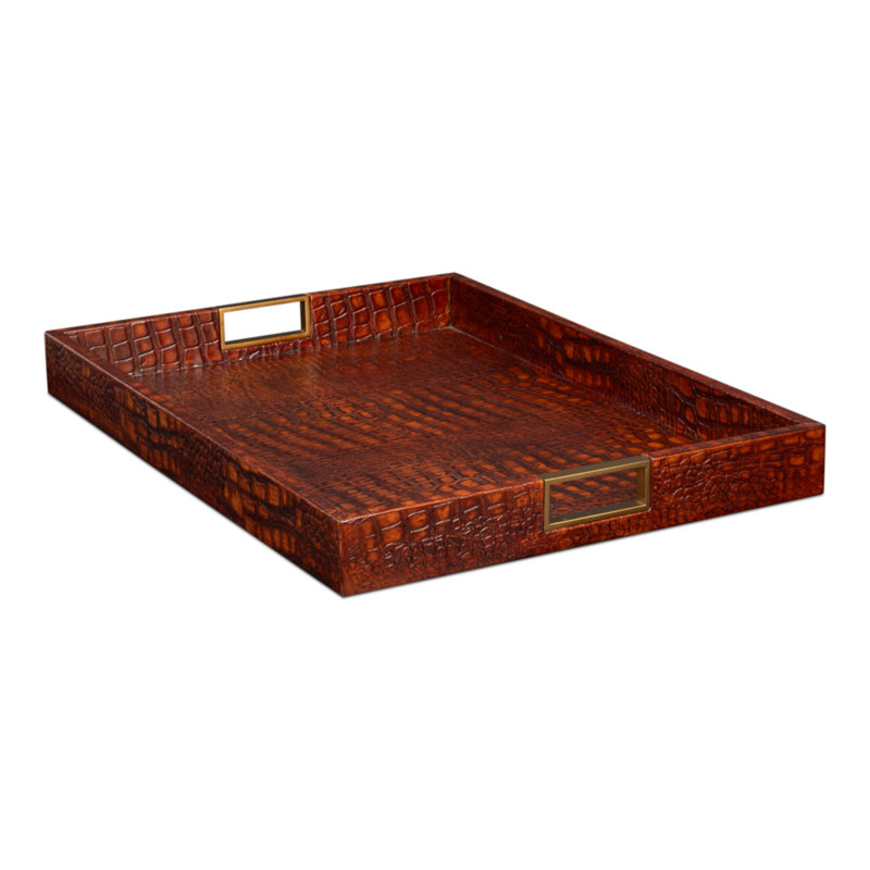 Shagreen Decorative Tray, Brown