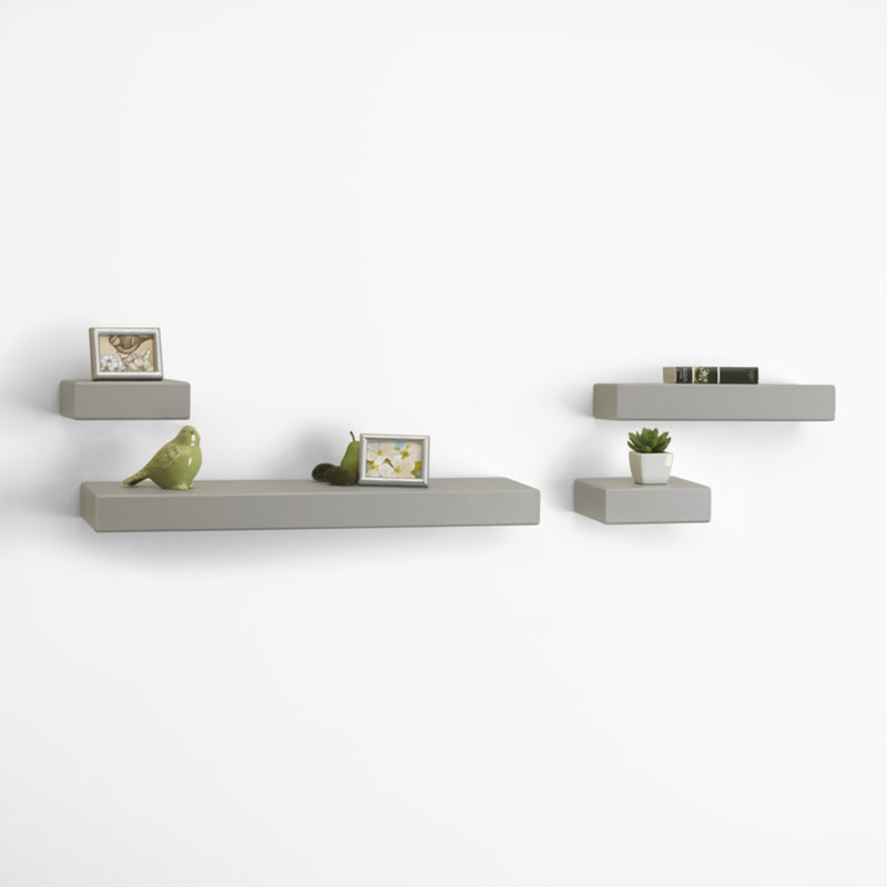 4 tablettes flottantes Melannco, gris