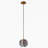 1-Light Smoky Glass Pendant Light with Adjustable Height