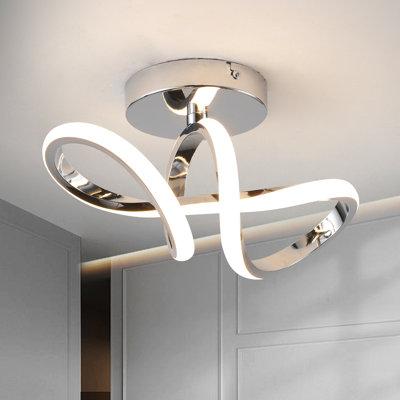 28cm 1-Light Unique/Statement Geometric LED Flush Mount