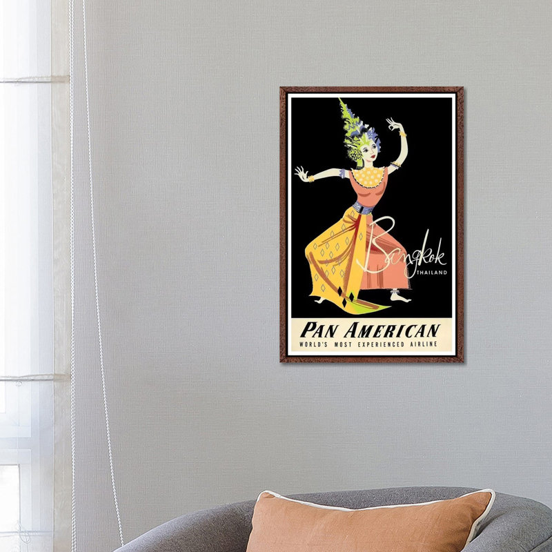 Bangkok, Thailand - Pan American 1 Piece Wall Art on Canvas, 66.04 cm H x 45.72 cm W, Classic Wood Framed