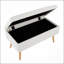 Banc en bois naturel et tissu crème