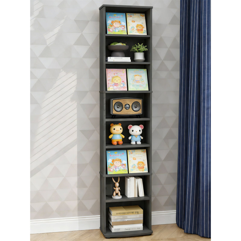 8-Tier Adjustable DVD & CD Storage Cabinet Tower, ‎Black