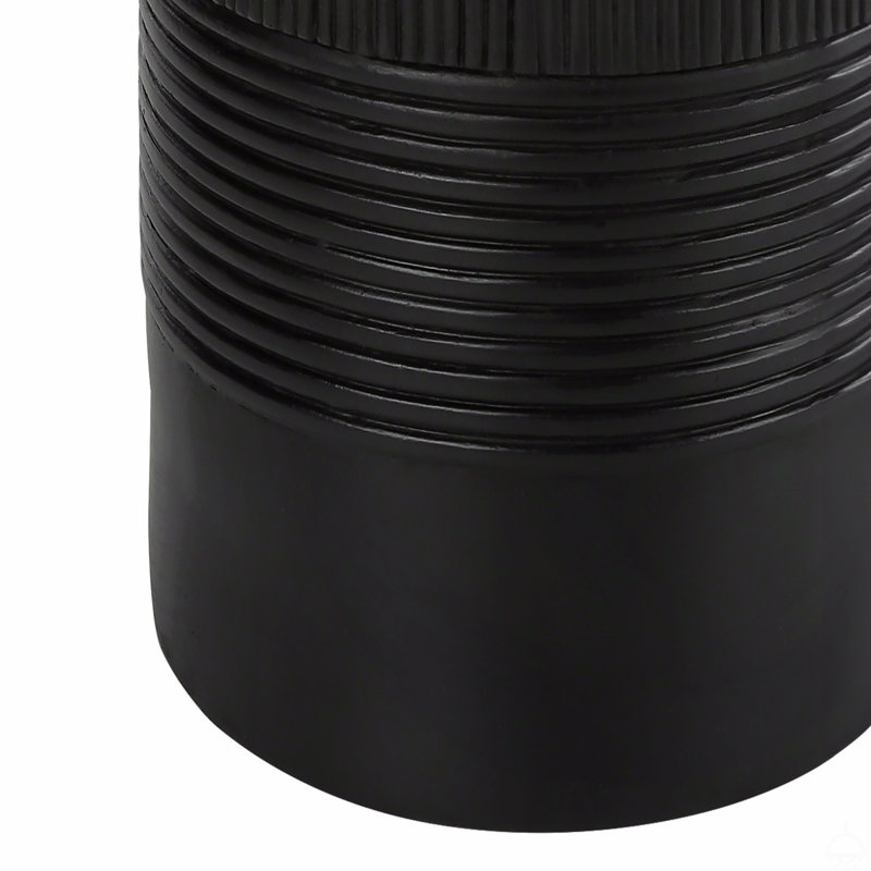 Lighting, H 24 po, lampe de table, résine noire, abat-jour ivoire / crème