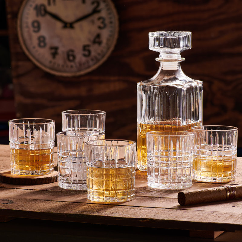 Lorenia Crystal 7 - Piece Whiskey Decanter Set