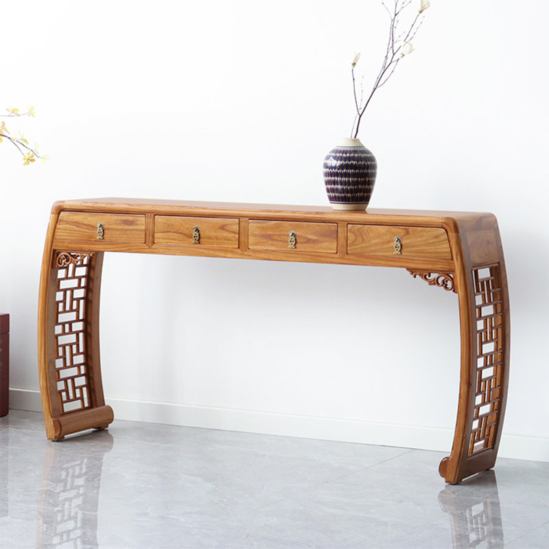 Console Retro Classical Art, Bois naturel