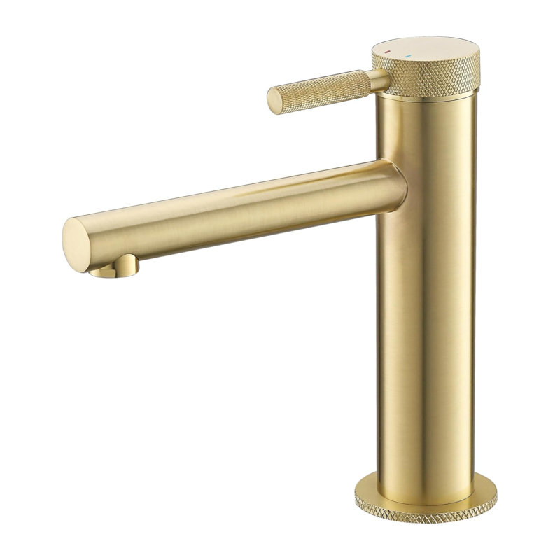 IALTRUISTIC Robinet de salle de bain or brossé, monotrou, robinet de lavabo avec poignées d'alimentation, Or brossé