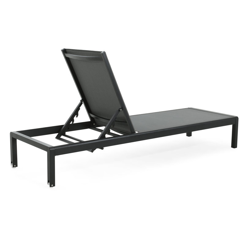 Fauteuil inclinable d'extérieur 2 pièces - filet respirant, rouille - aluminium, dossier réglable, mobile, noir gris 2 rouille