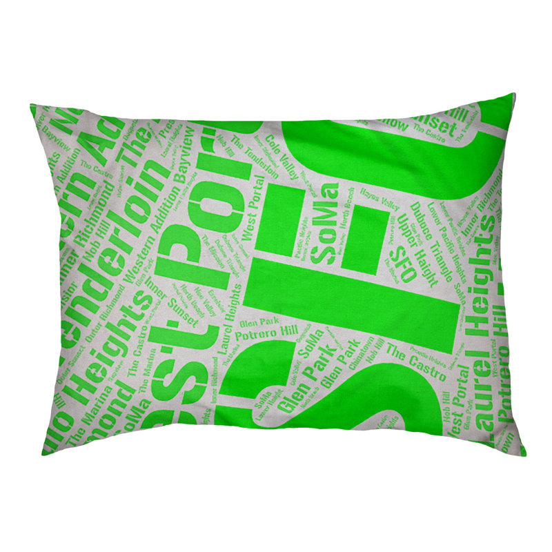 Coussin de chien « districts », Grand (l 40 po x P 30 po x H 14 po), Vert, Boston
