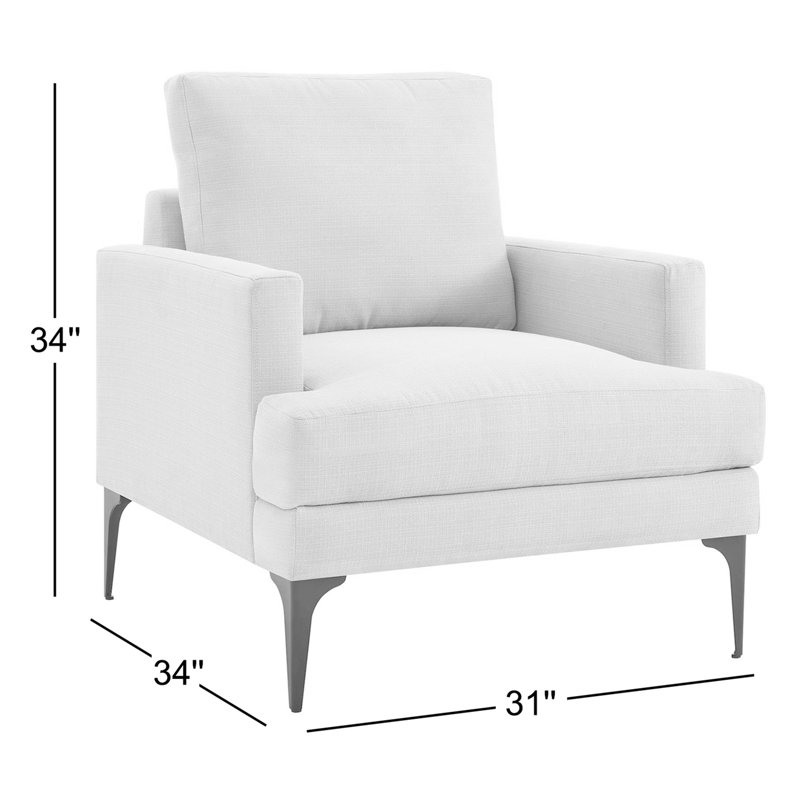 Fauteuil Modway Evermore, Gris clair