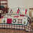 Vintage Christmas Plaid Patchwork Quilt Bedspread Set-137896524