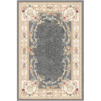 Tapis de couloir luxueux, tissu 100% velours, 39,4 po x 59,1 po | Semelle antidérapante en coton, d'une hauteur de poils de 0,4 po | Antibactérien, lavable à la machine | Impression numérique 3D, design élégant pour le décor et le confort de la maison
