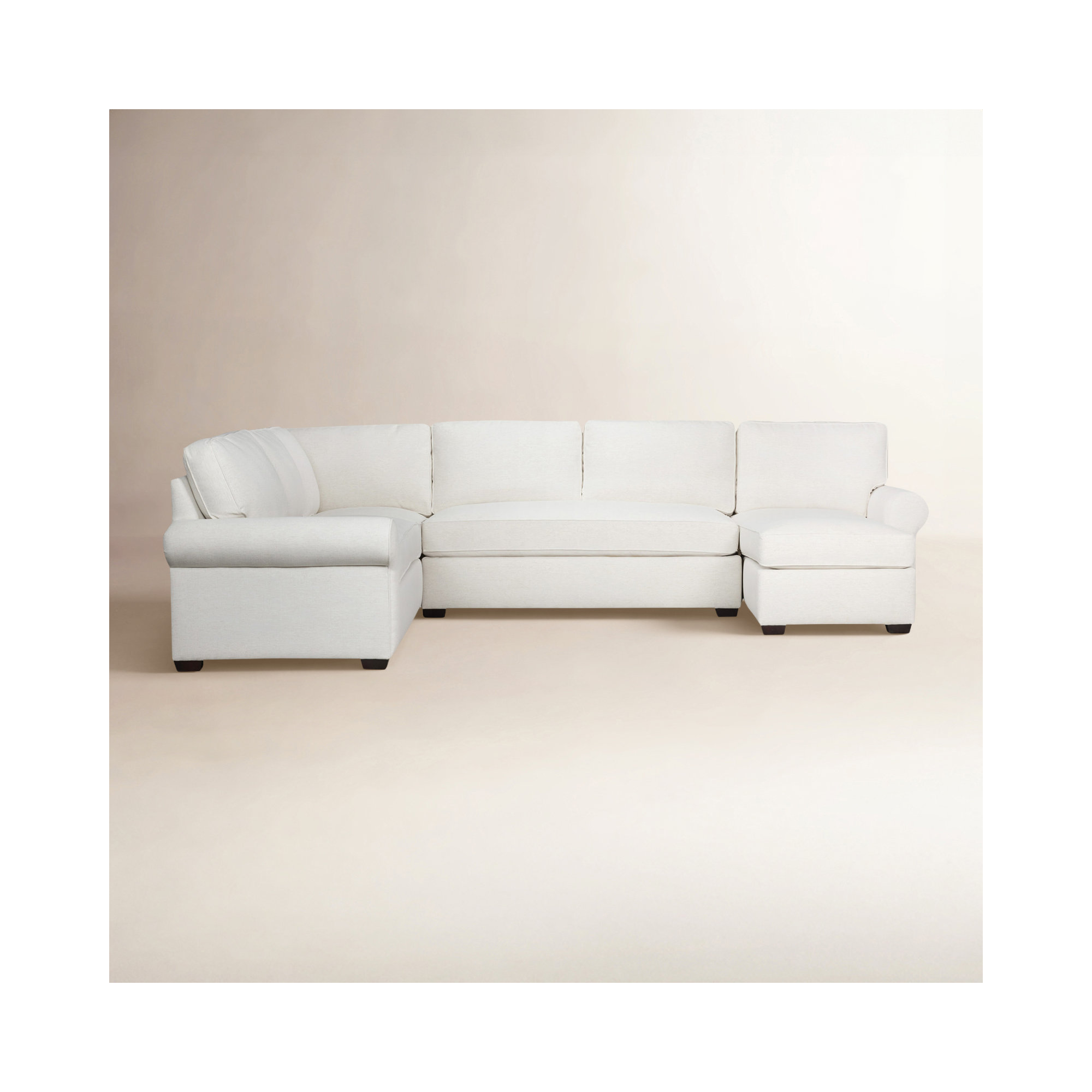 Porter Upholstered U-Sectional, Nomad Snow Crypton® Chenille, Right Hand Facing