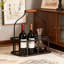 Porte-bouteilles de vin en métal avec poignée en bois Vintage Farmhouse Vintage