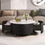 Table basse ronde et mobile avec roulettes-474694583