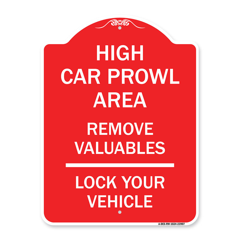 Enseigne Signmission Designer Series - High Car Prowl, H 24 po x l 18 po x p 1 po