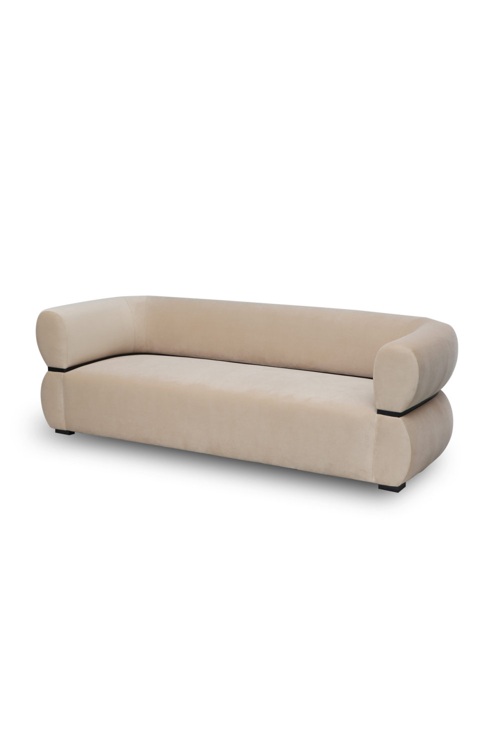 Modern Streamline Sofa with Curved Frame Detail by Martin and