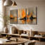 3 panneaux muraux, impression abstraite sur toile de paysage urbain-491165128