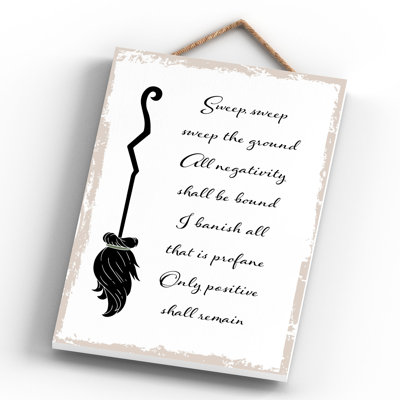 Witch Sweep Sweep Wooden Plaque