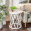 Table de bout Viradis Farmhouse, table d'appoint ronde rustique avec pieds en X-Motifs-1388087533