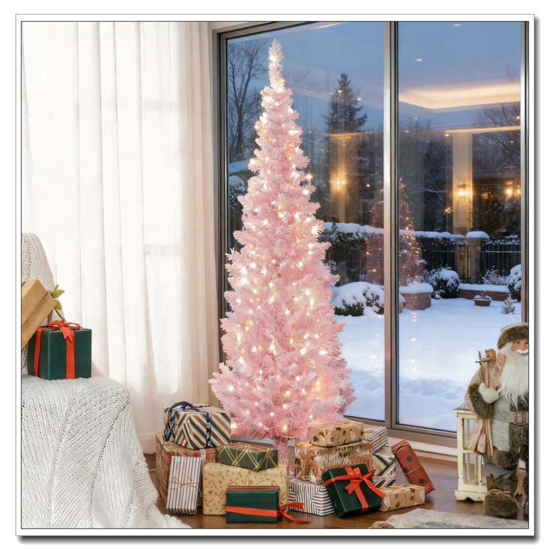 Arbre de Noël rose 5 pi