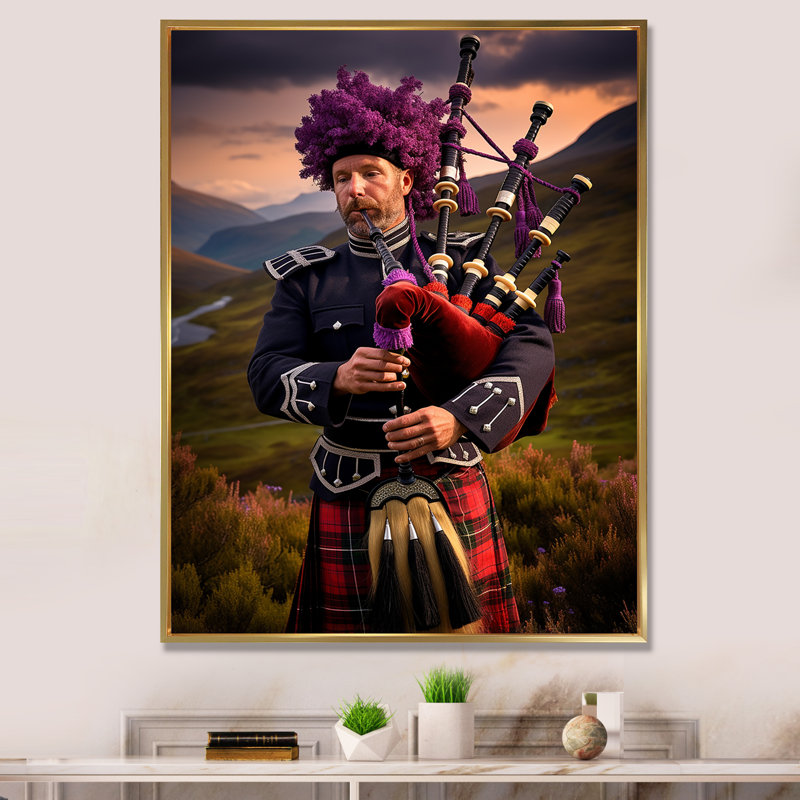 Écosse, cornemuse Great Highland, en Écosse I, Black Picture Framed, H 32 po x l 16 po