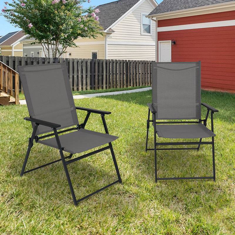 Ensemble de 2 chaises pliantes Kimyatta, Gris