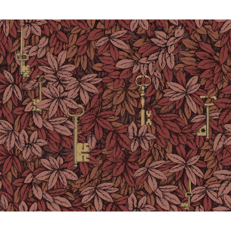 Floral Wallpaper Roll, Red