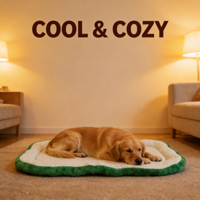  Non-Slip Bottom, Ice-Feel Soft Polyester Waterproof Dog Cat Mattress/Pad.