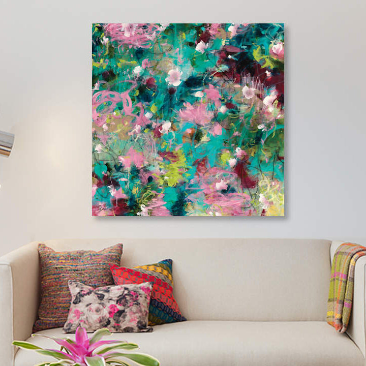« joyeux beginnings », reproduction sur toile, H 12 po x l 12 po x P 1,5 po, Toile tendue, Pas de tapis
