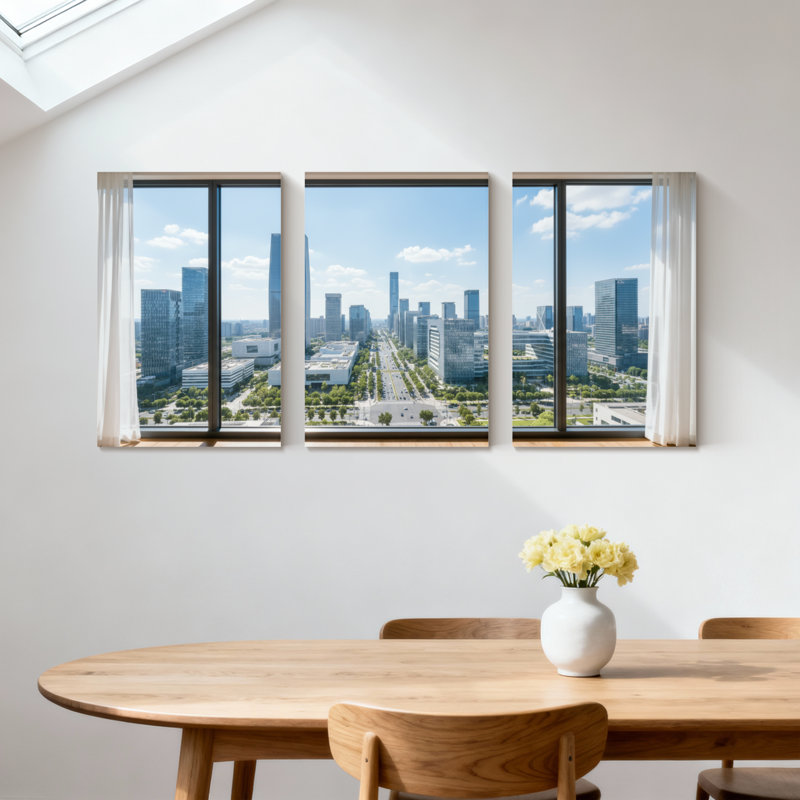 Ensemble de 3 impressions d'art sur toile, paysage urbain et paysage urbain, H 36 po x l 72 po