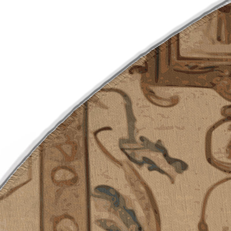 Tapis d'intérieur et d'extérieur brun français, Rond 5 pi