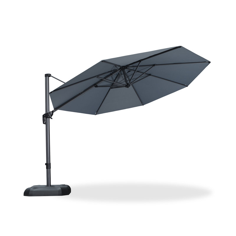 Sturdy Cantilever Parasol, Grey, 274cm H x 335cm W x 335cm D