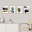 «Bathroom Bathroom Decor Multicolor Blue Pastel Aquarelle Landscape Abstract Shapes Wall Art Relax», impression encadrée sur papier, 4 pièces-97762763-97762766
