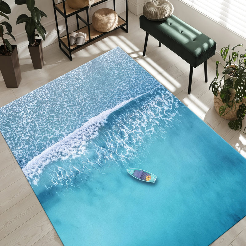 Soft Pile Printed Rug with Vibrant Floral Design for a Stylish Addition to Your Living Room or Bedroom Decor