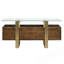 Console avec plateau en verre trempé et grand espace de rangement.