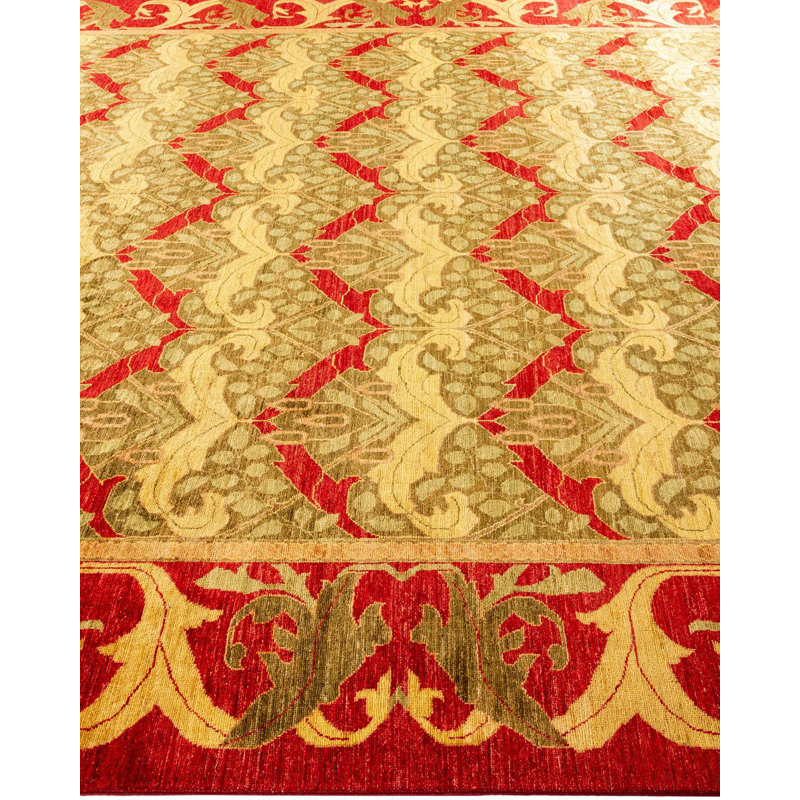 Arts & Crafts One-of-a-Kind 9' 6" X 13' 10" Hand Knotted Area Rug