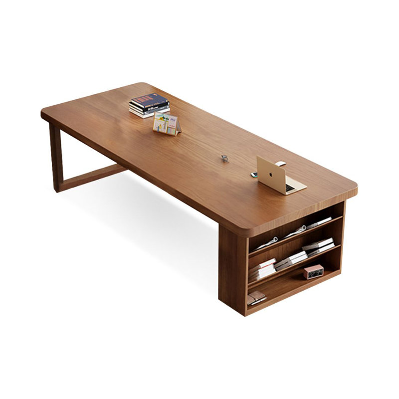 Walnut Rectangular Solid Wood Executive desk, 29.53" H x 86.61" W x 35.43" D