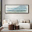 «Watercolor Coastal Horizon», toile encadrée - Paysage océanique bleu et vert-115165164-115165165