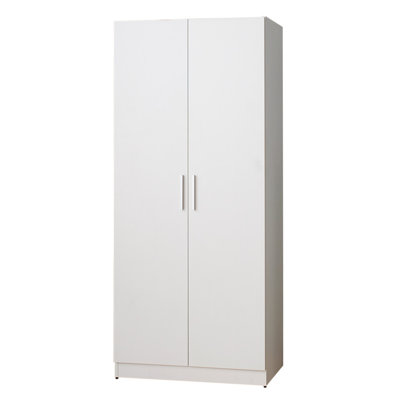 Contemporary Wood Closet with Hanging Bars and Five Shelves by Latitude Run