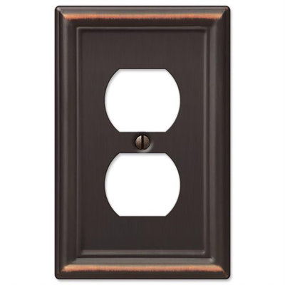 Amerelle Chelsea Aged Bronze 1 gang Metal Duplex Wall Plate 1 pk