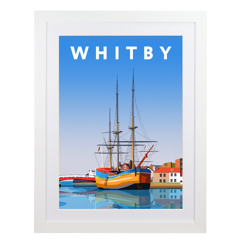 'Whitby 5' by Richard O'Neil - Print, 43.5 cm H x 33.5 cm W x 2.2 cm D, White Wood Frame