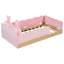 Upholstered Bed With Pillows And Bags On Sides-1033513955