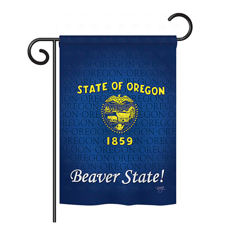 Drapeau de maison en polyester à 2 côtés US State, H 18,5 po x l 13 po, Oregon