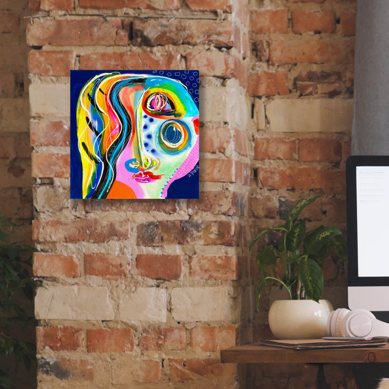 «She Surprise Herself» par Wyanne, art mural sur toile, 37 po x 37 po, H 12 po x l 12 po x P 0,75 po