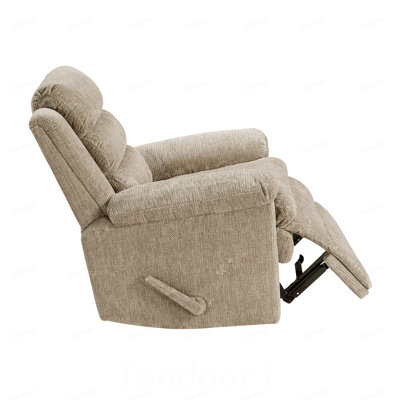 Glider Swivel Recliner Chair Brown Microfiber Upholstery Plywood Frame Durable Plush Comfort Living Room Furniture