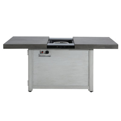 Extendable Rectangle Aluminum Alloy Fire Pit Table, 50,000BTU