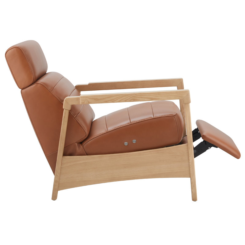 Fauteuil inclinable Darlington Amada, Cuir véritable brun, Beige